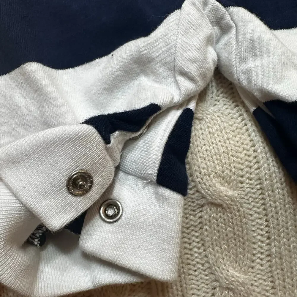 Ralph Lauren Baby Boy Striped Rugby Cotton Coverall sz 3m